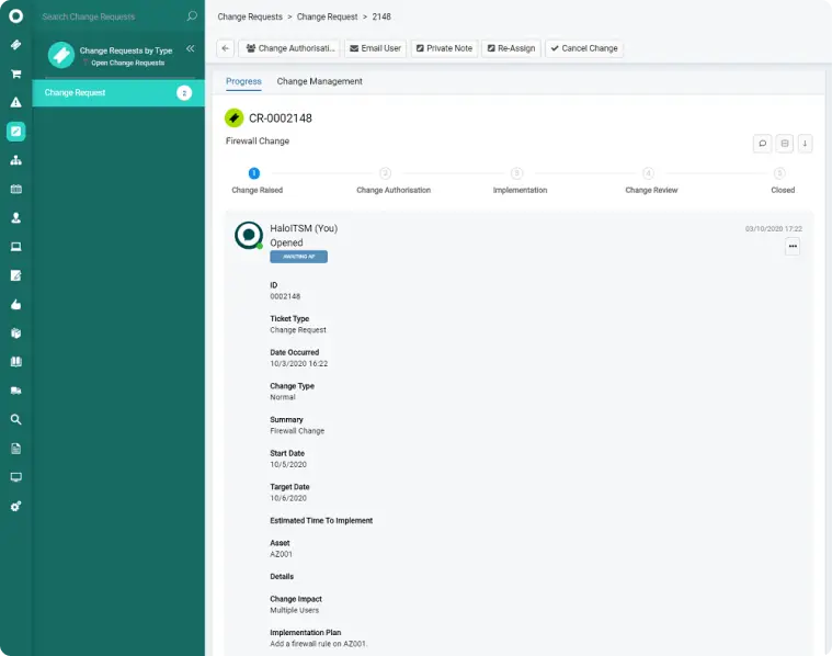 HaloITSM Krijg zicht op alle wijzigingen binnen de organisatie