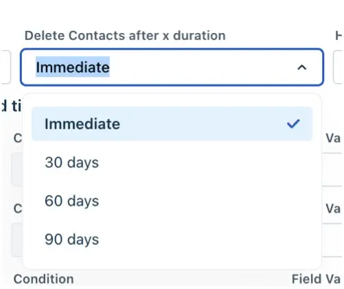Delete after x Conditions