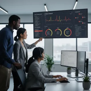 Architecture diagram showing how observability ITSM connects logs, metrics, traces and ITOM data to streamline incident management
